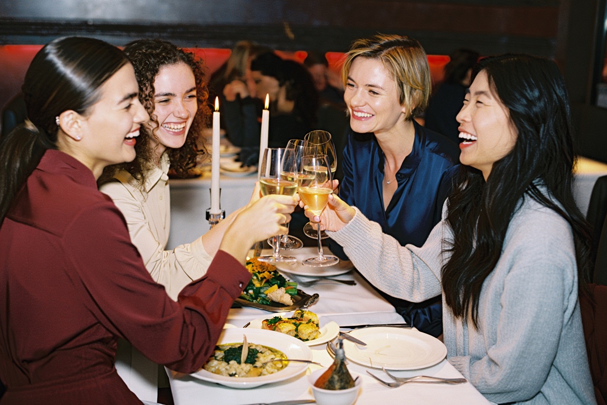 Guests dining together